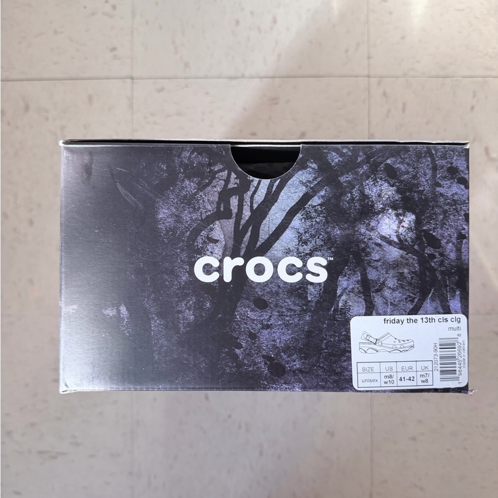 CROCS Black and Purple Graphic Shoe Box